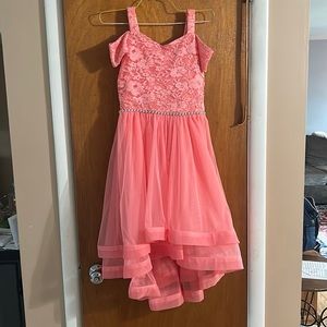 Kids size 10 coral semi formal dress